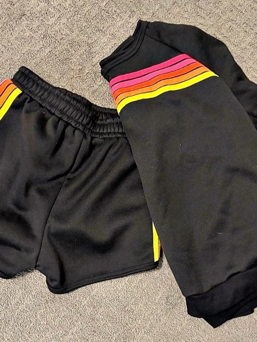 Womans Black & Pink Color Block Matching Set medium/small